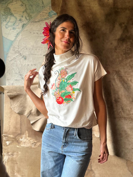 Frida’s Monkey Turtleneck T-Shirt