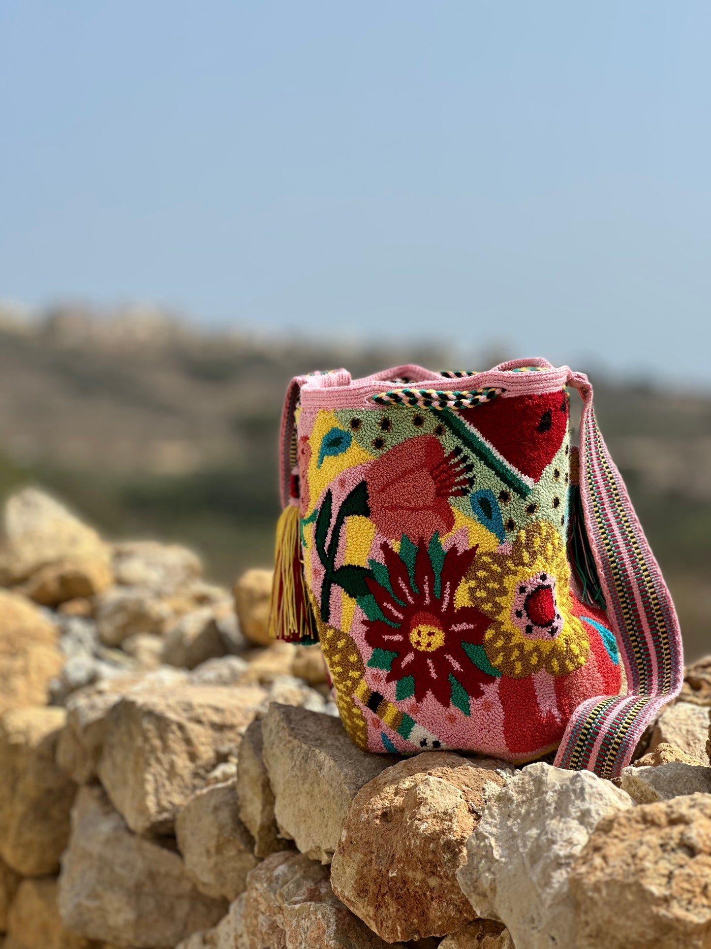 Flower Embroidered Tapestry Handbag