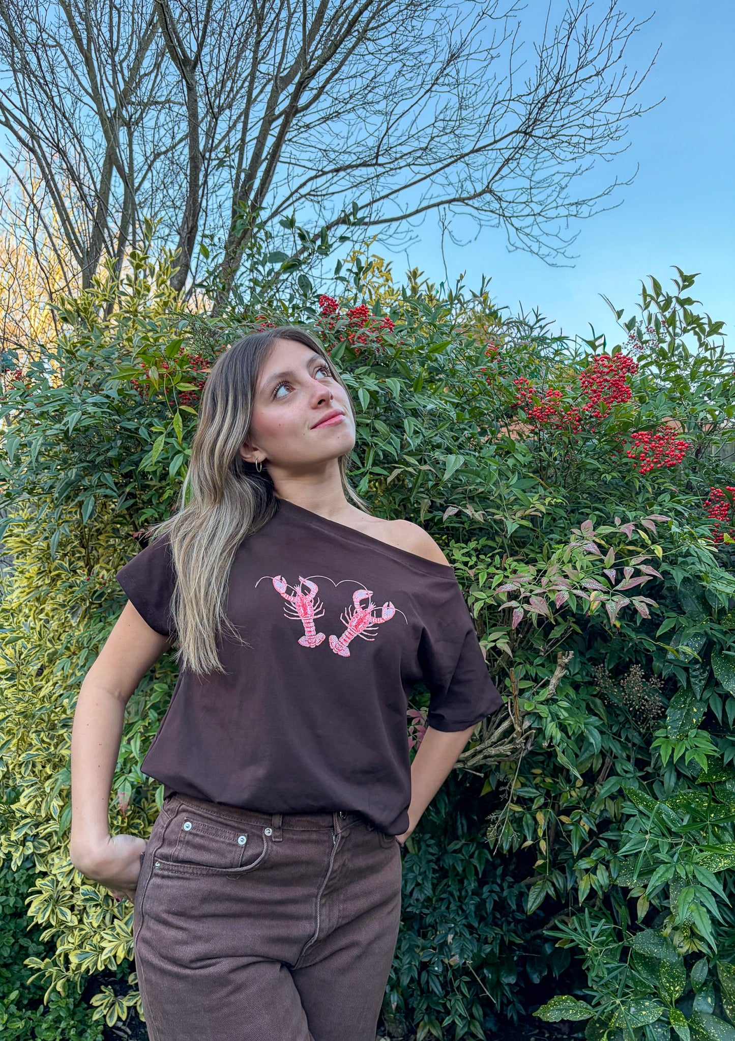 Lobsters Off-Shoulder T-Shirt