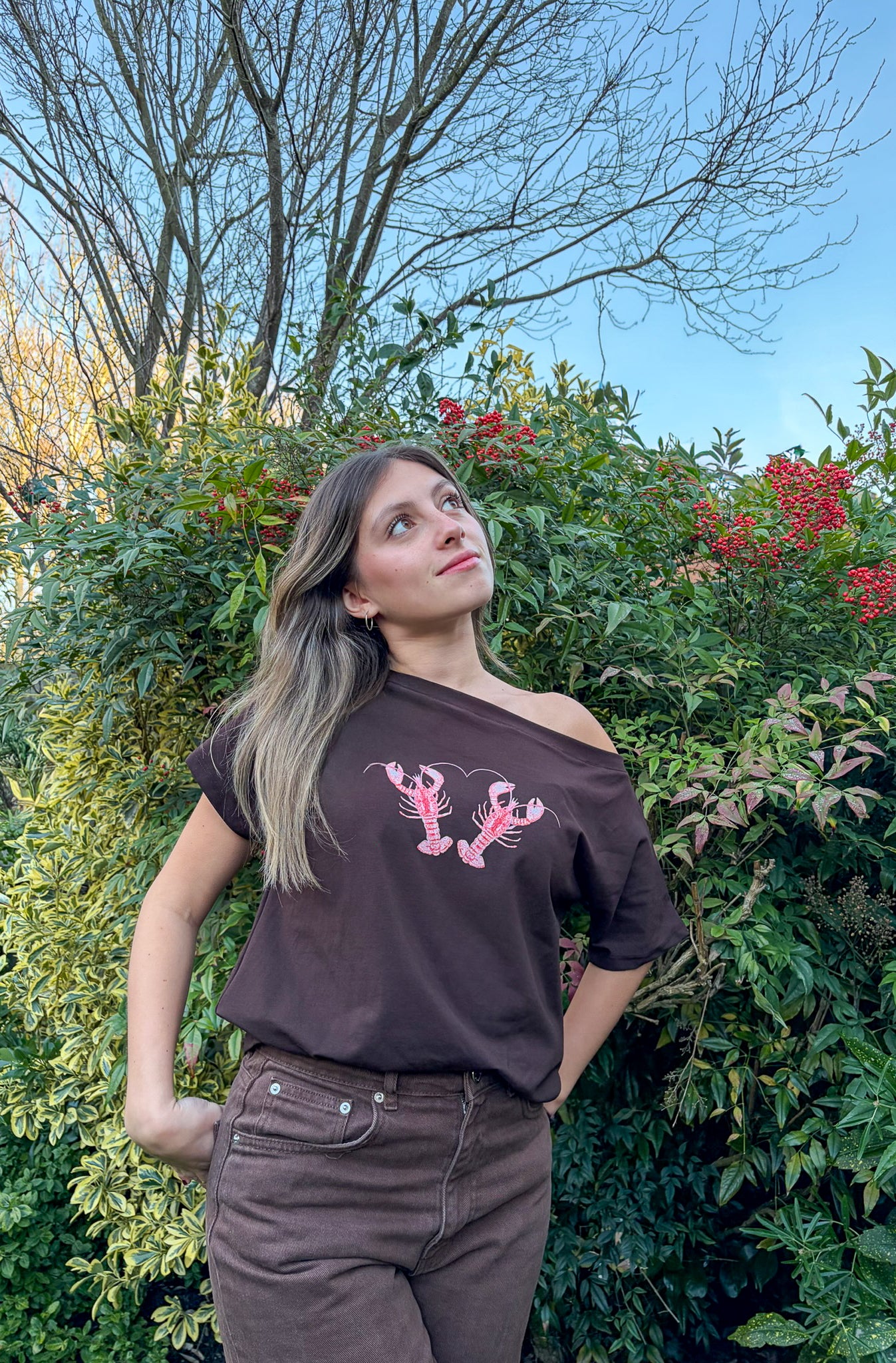 Lobsters Off-Shoulder T-Shirt