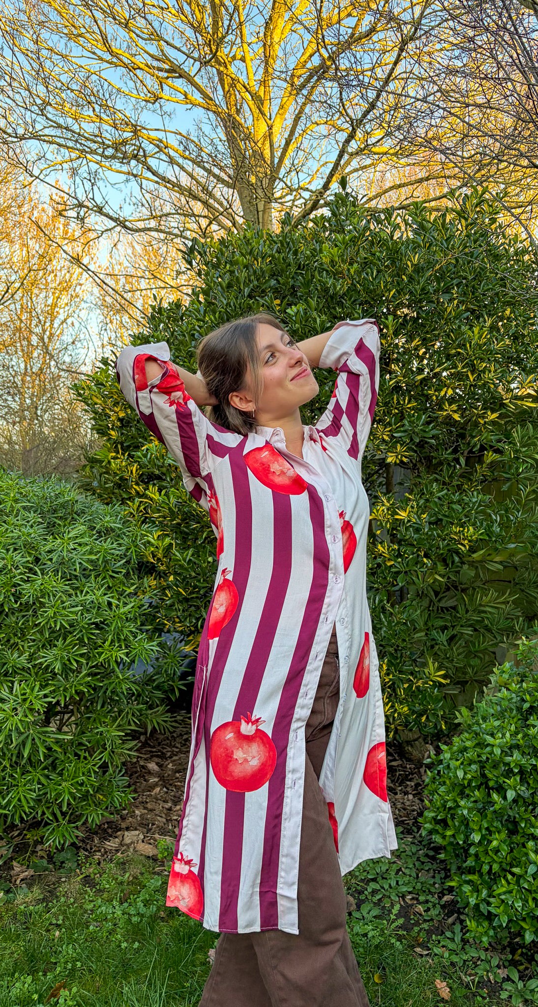 Granadas en Rayas Shirt Dress