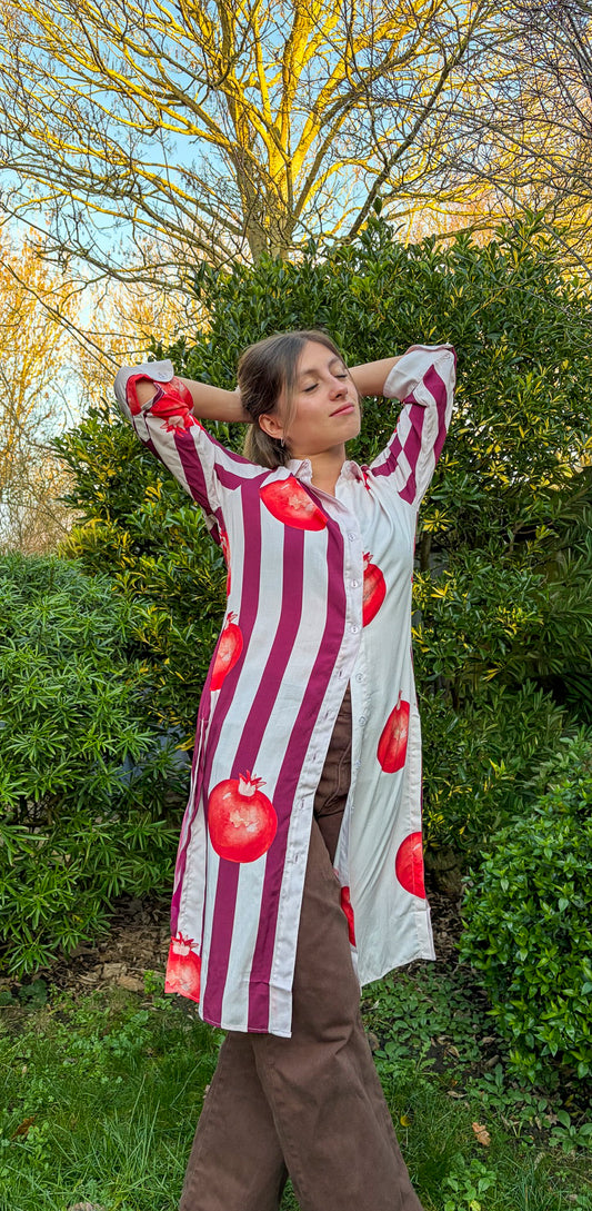Granadas en Rayas Shirt Dress