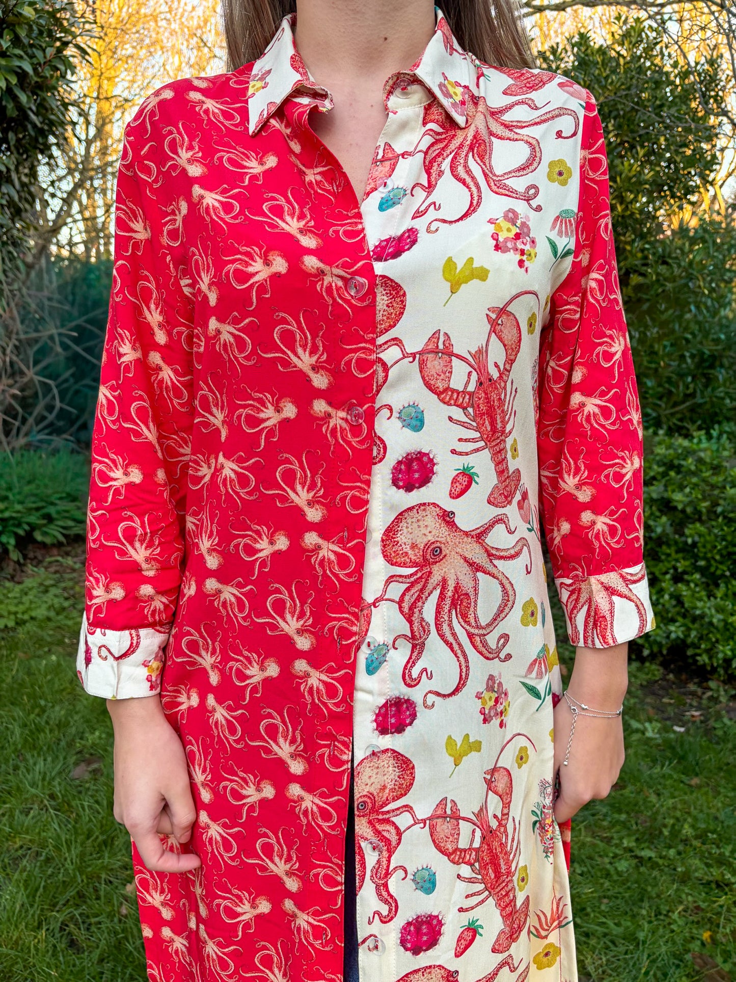 Mareas de Flores Shirt Dress