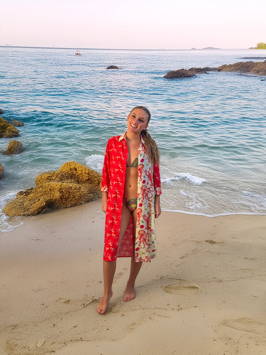 Mareas de Flores Shirt Dress